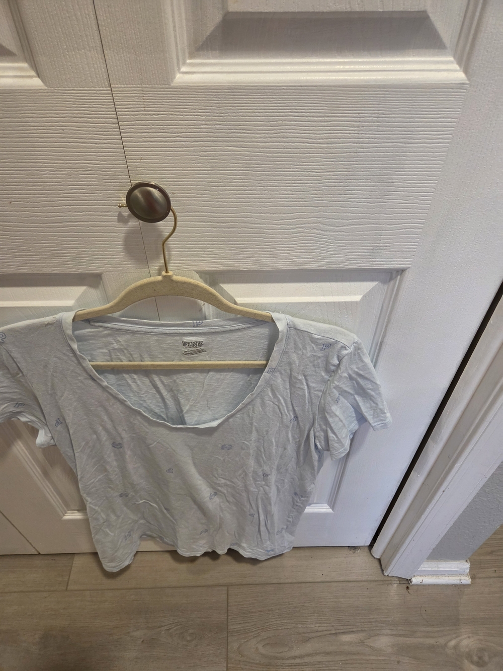 PINK Victoria's Secret Pale Blue Scoop Neck Short Sleeve Tee